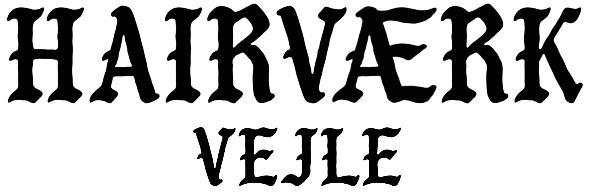 Hairværk Vejle Logo med gotisk tekst